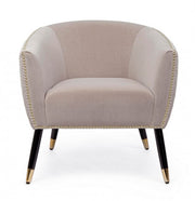 Beige atmosphere style upholstered armchair
