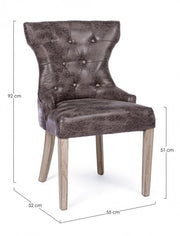 2x Dark chair in classic style fabric