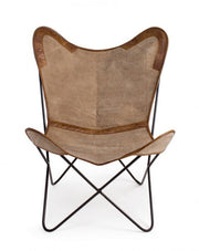 Eaton beige leather armchair