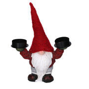 Resin gnome red candle holder cm35x18h50