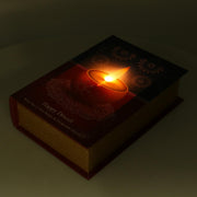 Faux leather book box with rectangular led cm29x20h8