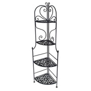 Jessica black metal shelf with 4 corner shelves cm 48 x 33 h160