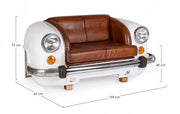 Vintage car sofa with lights 159 x 65 cm