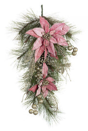 4x Decor. Annabel Poinsettia Pink Drop