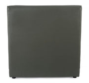 Modern wooden armchair with green leather effect design style