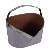 Gray and silver fabric magazine rack with handle 37x25h9/22.5 cm