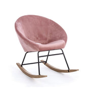 Rocking armchair in Antique Pink velvet ANNIKA 74x77x h74 cm
