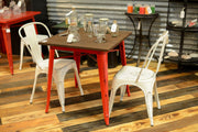 Urban industrial red iron bristol table 70 x 70 cm
