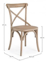 Cross Chair Natural Gray