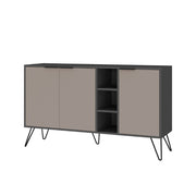 Anthracite 3-Door Sideboard in Dove Gray 142x35.5x83h