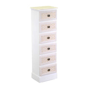 Lausanne wooden cabinet 6 cream drawers cm29x23h95