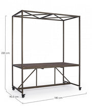 Industrial display table with roof 180x220h cm