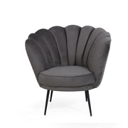 Orel shell armchair in gray velvet