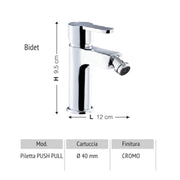 Slow Mixer for Bidet with Push Pull Drain Chrome