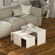Tris white coffee tables Kanta 65x30xh.39 cm