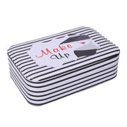 Rectangular white black faux leather jewelery box cm22x14,5h6,5