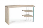 Bilbao wood and tempered glass desk 120x50x76h cm