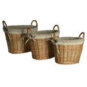 Lined wicker basket 1-3 cm41x30h29
