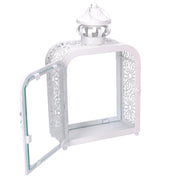 White metal lantern 17x9h30,5 cm