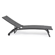 Aluminum garden daybed with anthracite wheels CLEOPAS 61x192x h96 cm