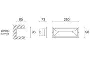 Recessed closed 12W Led 3000K white mask line
