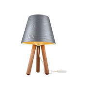 Pino ASZ1453 table lamp with wooden tripod and gray lampshade