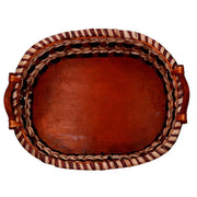 Round orange wooden clock cmø60,5x4,5