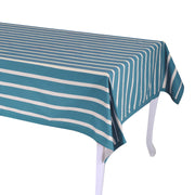 Pop petroleum blue striped rectangular tablecloth cm140x240