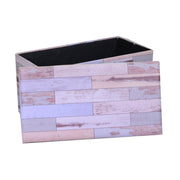 Rectangular light blue eco-leather trunk cm76x40h41