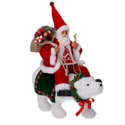 Fabric Santa Claus on red bear cm30x10h36