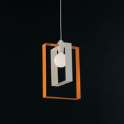 Modern suspension chandelier in white orange iron 25Xh.40 cm