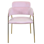 Design armchair in velvet and pink rotterdam gold metal