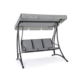 Three-seater steel rocking chair Anthracite GRELY 190x120x h185 cm