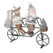 Ceramic Santa Claus with gray reindeer cm29,5x9,5h28