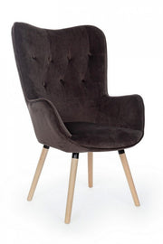 Juliet velvet armchair in marmot gray