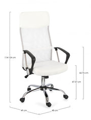 Dakar white eco-leather office armchair