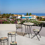 Outdoor garden chair in steel with folding ceramic