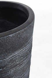 Set of 3 tall black graffiti vases