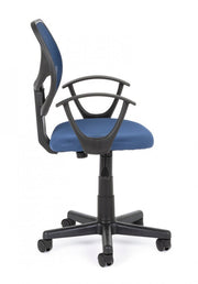 Blue office chair with armrests