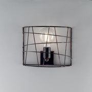 Modern industrial wall lamp in black iron and copper one light 28x15x h22 cm
