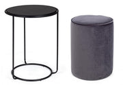 Annika dark gray modern coffee table-ottoman combo set