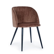 Queen rust velvet steel chair 53 x 57 x 81.5 cm