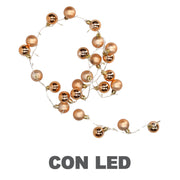 Copper sphere wire light 48 warm white led fixed power supply cm ø4x120