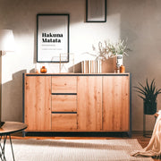 Modern oak sideboard with urban style drawers cm 160 x40 x 88 h