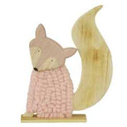 Decorative pink wool fox sf-0010 cm. 27 x 6h 36