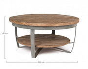 Industrial style metal coffee table cm Ø90 - 43