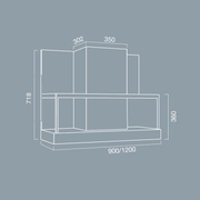 ETRA extractor hood in burnished stainless steel 120 cm