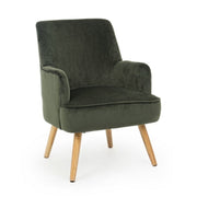 Vintage living room armchair in dark green velvet ADELINE 60x67x h79 cm