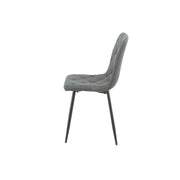 Dark Grey Upholstered Chair with Diamond Stitching