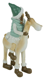 Little girl on reindeer nco-6002 cm. 10.5 x 8h 19.5